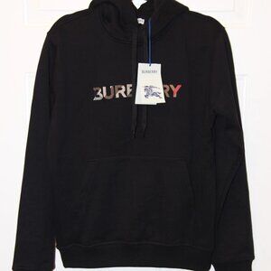 NEW! Authentic Burberry 'Hooded' Sweatshirt Black Cotton - Size Small